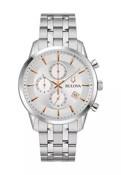 Мужской хронограф 96Б411 BULOVA, серебро