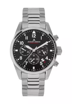 Мужской хронограф JACQUES LEMANS, цвет Silber Schwarz