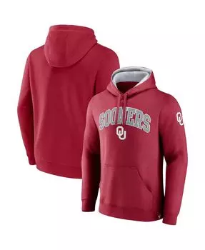 Мужской худи из твила темно-красного цвета oklahoma sooners arch and logo tackle с капюшоном Fanatics