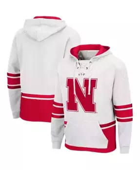 Мужской худи Nebraska Huskers Lace Up 3.0 на шнуровке Colosseum, белый