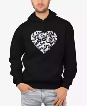 Мужской худи с принтом "Dog Heart Word Art" LA Pop Art, розовый