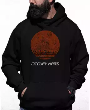 Мужской худи с принтом "Occupy Mars" LA Pop Art, черный