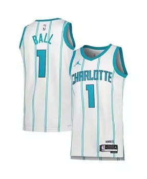 Мужской и женский бренд LaMelo Ball White Charlotte Hornets 2022/23 Swingman Jersey — Association Edition Jordan, белый