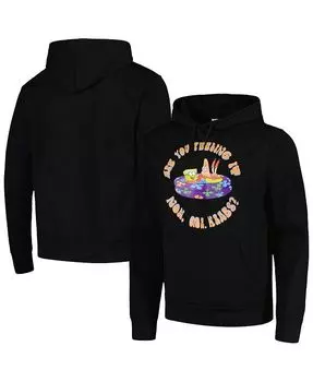 Мужской и женский черный пуловер с капюшоном «Губка Боб Квадратные Штаны» Team Up Mad Engine, черный