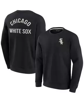 Мужской и женский черный супермягкий пуловер Chicago White Sox Crew Sweatshirt Fanatics Signature, черный