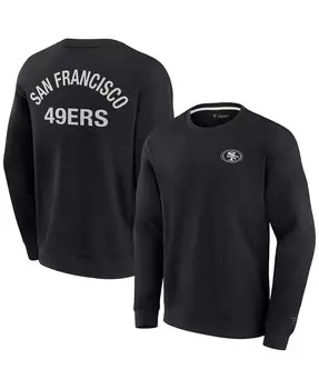 Мужской и женский черный супермягкий пуловер San Francisco 49ers Crew Sweatshirt Fanatics Signature