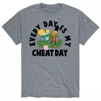 Мужской «Эй, Арнольд!» Футболка Cheat Day Licensed Character