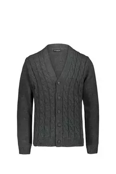 Мужской кардиган антрацитового однотонного цвета Brian Brome