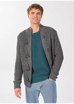 Мужской кардиган антрацитовый меланж People By Fabrika