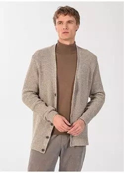 Мужской кардиган бежевый меланж People By Fabrika