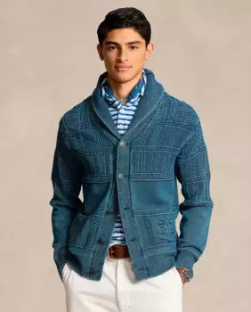 Мужской кардиган из хлопка цвета индиго Polo Ralph Lauren, цвет Azul ndigo