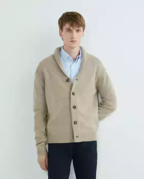 Мужской кардиган из шерсти и кашемира бежевого цвета FACONNABLE