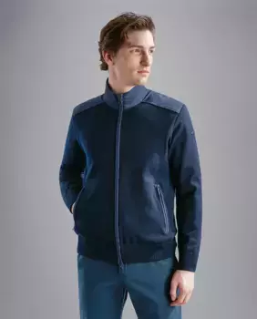 Мужской кардиган на кокетке Тайфун Paul & Shark, темно-синий