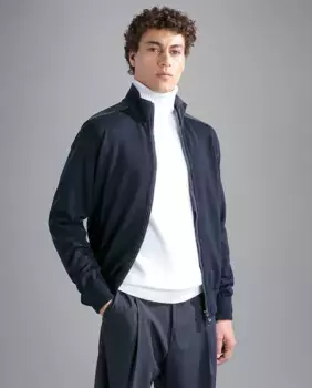 Мужской кардиган на молнии с двумя карманами Paul & Shark, темно-синий