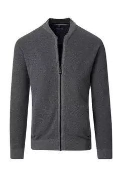 Мужской кардиган на молнии с круглым вырезом CASAMODA, антарцитовый