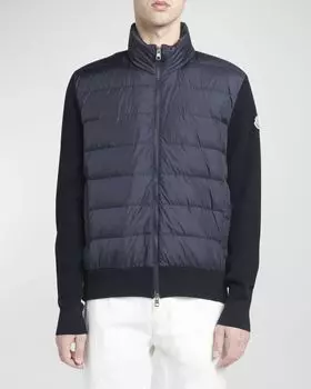Мужской кардиган на молнии с мягкой подкладкой Moncler, цвет Black