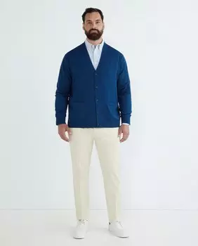 Мужской кардиган на однотонных пуговицах больших размеров Emidio Tucci, синий