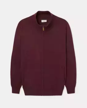 Мужской кардиган с полуводолазкой и однотонной молнией Emidio Tucci, цвет Burdeos