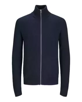 Мужской кардиган с воротником-молнией и застежкой-молнией Jack & Jones, черный