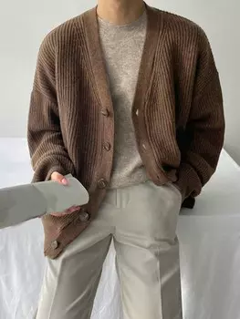 Мужской кардиган с заниженными плечами Dazy, кофейно-коричневый