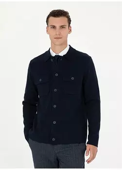Мужской кардиган темно-синий меланжевый Pierre Cardin