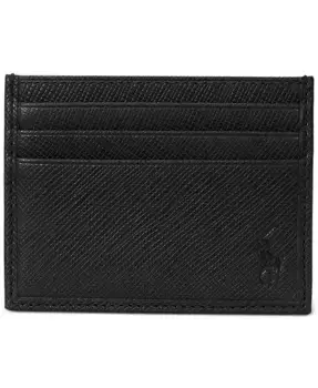 Мужской картхолдер из кожи Saffiano Polo Ralph Lauren, черный