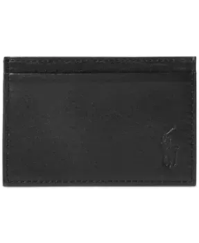 Мужской картхолдер из шагренированной кожи Polo Ralph Lauren, черный