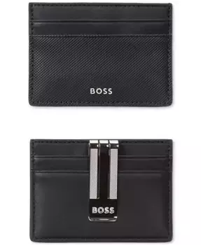 Мужской картхолдер с клипом Hugo Boss, черный