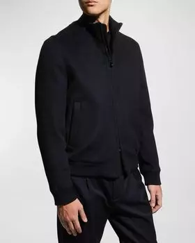 Мужской кашемировый бомбер Corneliani, цвет Dark Blue Solid