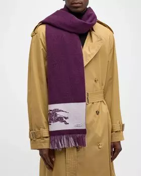 Мужской кашемировый футбольный шарф Burberry, цвет Pansy