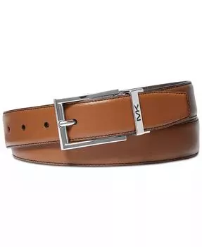 Мужской классический двусторонний кожаный деловой ремень Michael Kors, коричневый