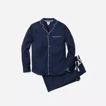 Мужской классический фланелевый пижамный комплект Petite Plume, синий