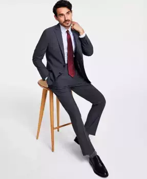 Мужской классический пиджак из стрейчевой шерстяной смеси для костюма по отдельности Brooks Brothers, серый