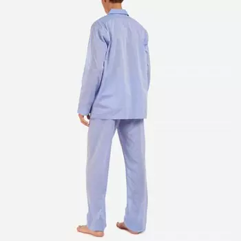 Мужской классический пижамный комплект из амальфитанского хлопка синего цвета Derek Rose, синий