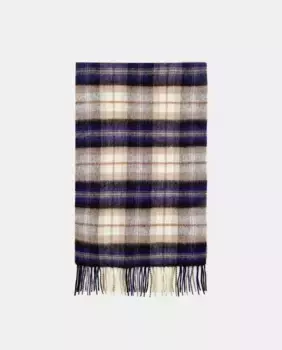 Мужской клетчатый шарф из шерсти Dustin, коричневый