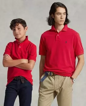 Мужской & Коллекция детских рубашек-поло из хлопковой сетки Polo Ralph Lauren, цвет RL 2000 Red