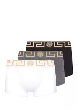 Мужской комплект боксеров из трех предметов с лентой с логотипом Versace, мультиколор