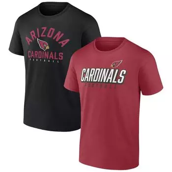 Мужской комплект футболок с логотипом Cardinal/черный Arizona Cardinals Player Pack Fanatics