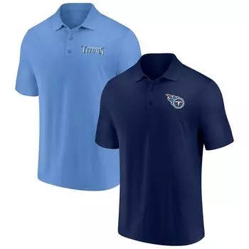 Мужской комплект из двух футболок-поло с фирменным логотипом Tennessee Titans Dueling темно-синего/голубого цвета Fanatics