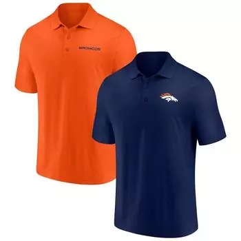 Мужской комплект из двух футболок-поло с фирменным логотипом Denver Broncos Dueling темно-оранжевого цвета Fanatics