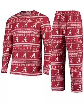 Мужской комплект из вязаного свитера с длинными рукавами и брюк Crimson Alabama Crimson Tide Ugly Concepts Sport