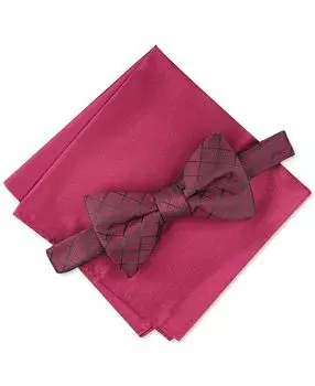 Мужской комплект из заранее завязанного галстука-бабочки и однотонного нагрудного платка в сетку Alfani