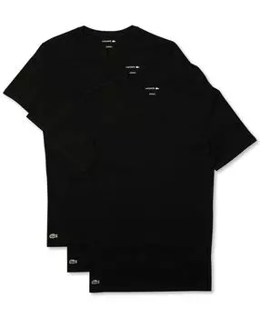 Мужской комплект нижнего белья slim fit с v-образным вырезом lounge, 3 предмета Lacoste, черный