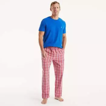 Мужской комплект пижамных брюк в клетку Nautica, цвет olympic blue
