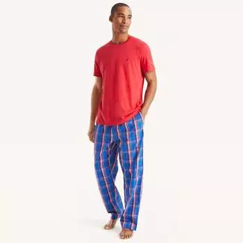 Мужской комплект пижамных брюк в клетку Nautica, розовый/коралловый