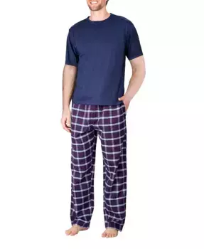 Мужской комплект пижамы из фланели с короткими рукавами Sleep Hero, синий