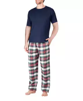 Мужской комплект пижамы из фланели с короткими рукавами Sleep Hero, синий