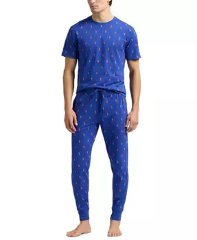 Мужской комплект пижамы с короткими рукавами Jogger Polo Ralph Lauren, синий