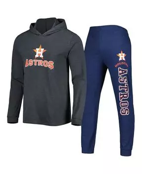 Мужской комплект с худи и джоггерами Heather Navy и Heather Charcoal Houston Astros Meter Concepts Sport