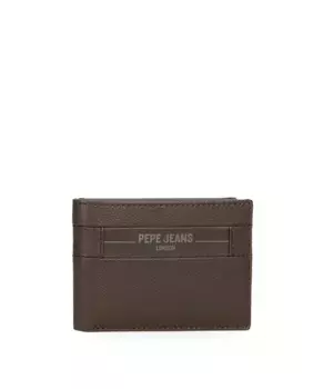 Мужской коричневый кожаный кошелек-флажок Pepe Jeans
